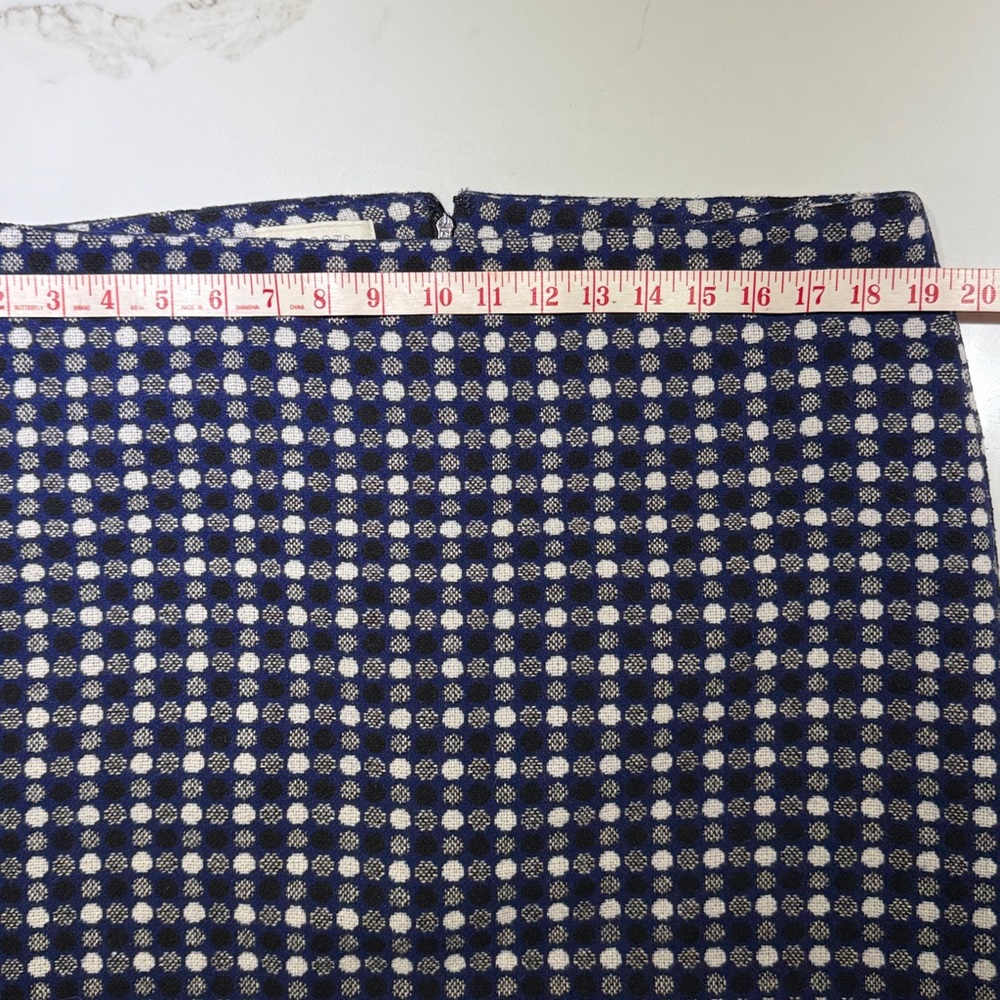 TALBOTS Skirt, Fully Lined, Zipper Back, Navy/Black/White Print, size 16